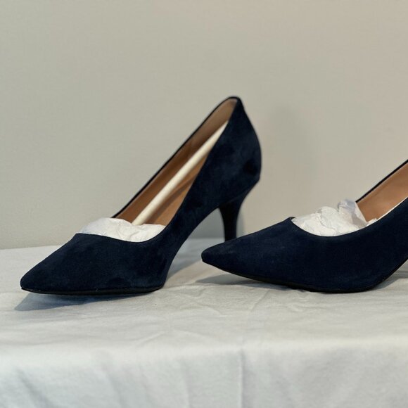 Cole Haan The Go-To Park Pump β Navy Blue Suede (Size US 8) - Picture 3 of 13